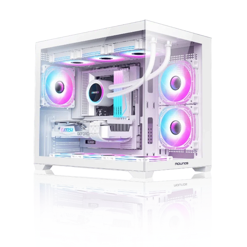 Gabinete Gamer Round5 Blast White (m-atx / Aquario / Frontal Vidro / Sem Fan)