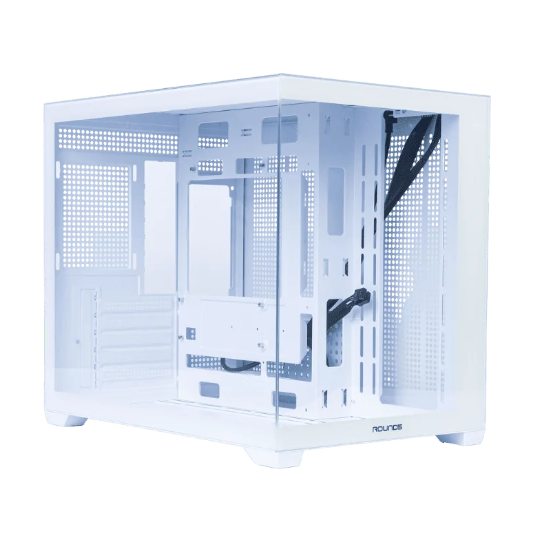 Imagem 2 de 5 do produto Gabinete Gamer Round5 Blast White (m-atx / Aquario / Frontal Vidro / Sem Fan)