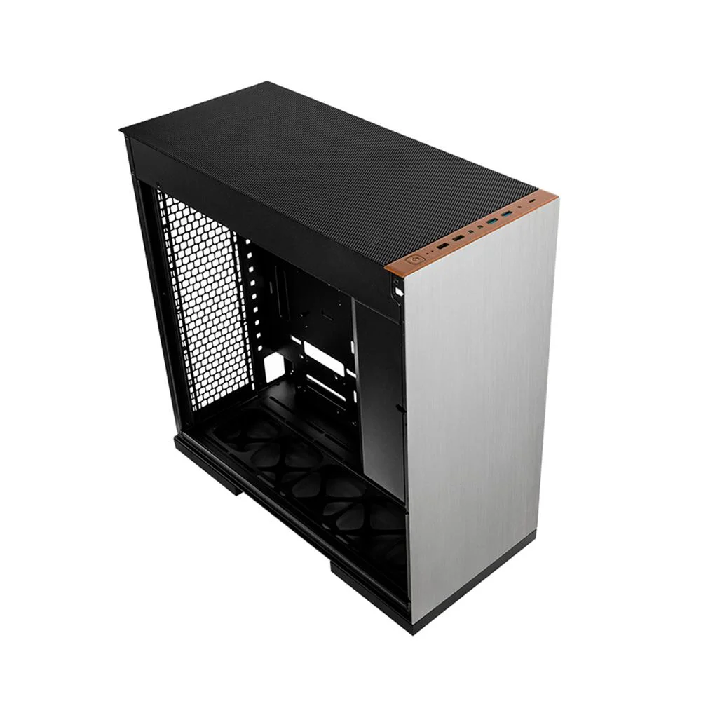 Imagem 4 de 5 do produto Gabinete Gamer Geometric Future Model 8 Cowboy Sem Fans Prata E Couro Genuíno