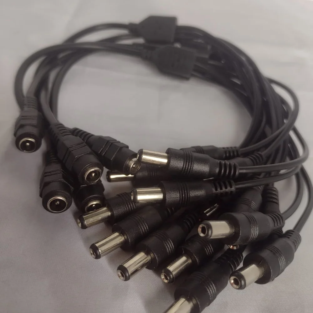 Imagem 3 de 5 do produto Cabo 1 Jack J4 X 3 Plug P4 P/ Cftv 40cm - Kit 5 Cabos