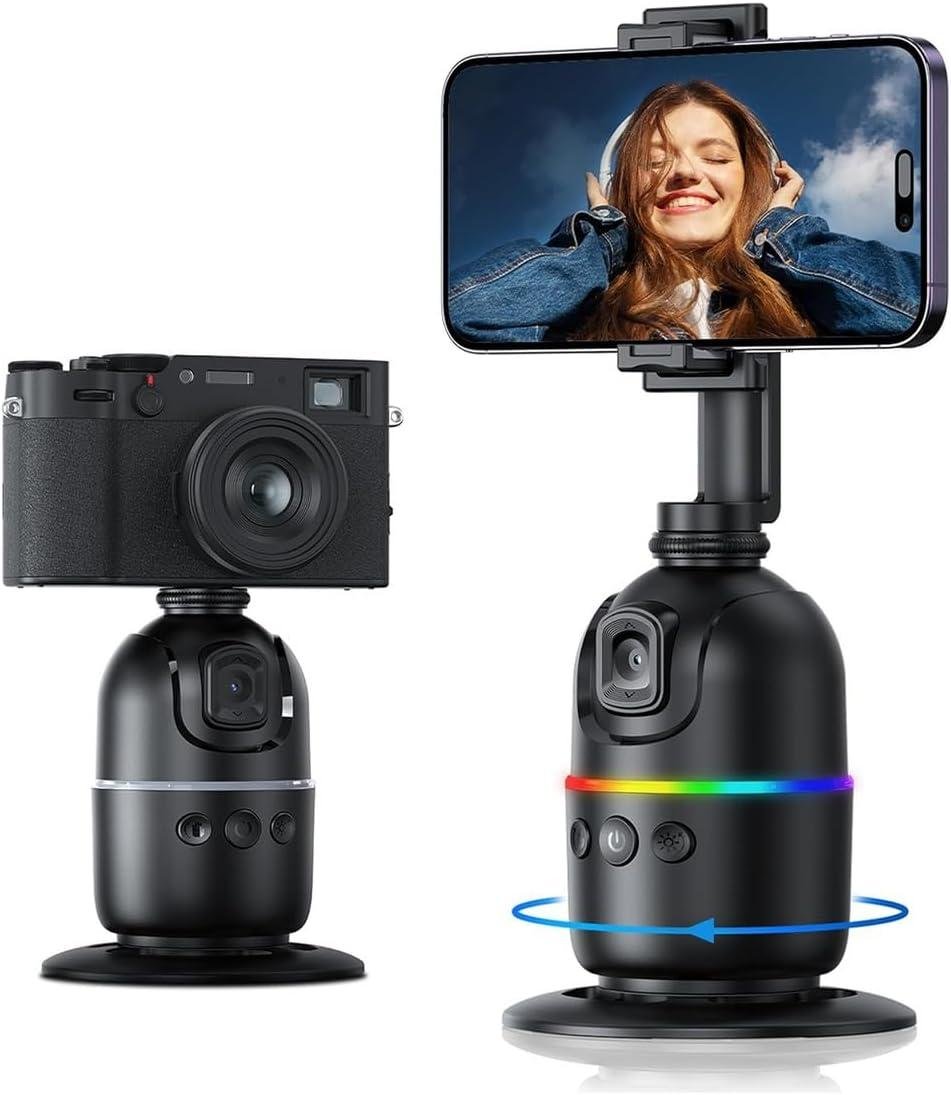 Gimbal Rastreador Suporte Celular Estabilizador Facial 360 Graus Reconhecimento De Gestos Super Bateria Inclusa
