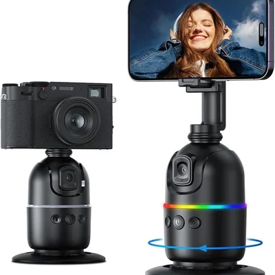 Gimbal Rastreador Suporte Celular Estabilizador Facial 360 Graus Reconhecimento De Gestos Super Bateria Inclusa