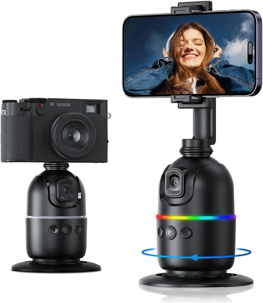 Gimbal Rastreador Suporte Celular Estabilizador Facial 360 Graus Reconhecimento De Gestos Super Bateria Inclusa