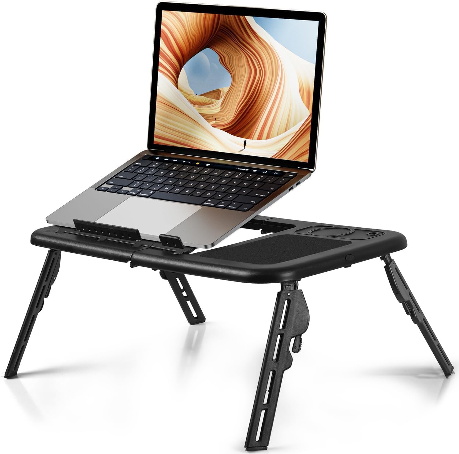 Mesa para Notebook com Cooler Dobrável e Portátil | Mesa Ergonômica Ajustável mesa para notebook com cooler Mesa Notebook Cooler Forte Suporte Home Office Base
