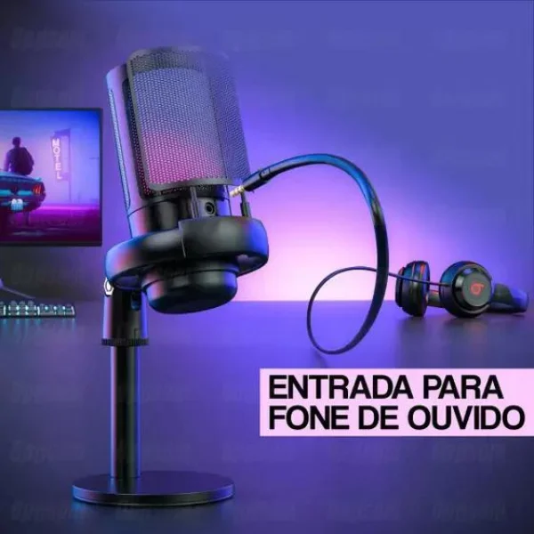 Imagem 5 de 5 do produto Microfone Gamer RGB Usb Para PC Mt1060r (preto)