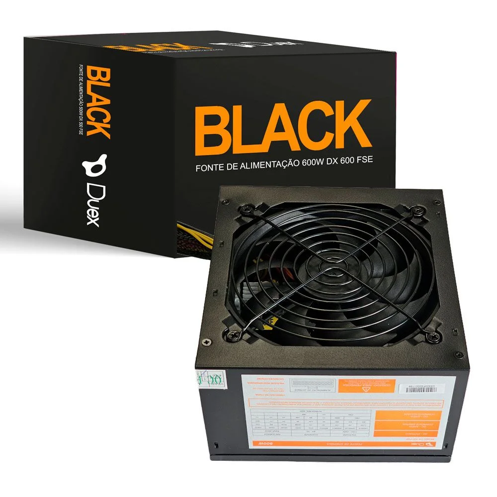 Fonte De Alimentação Duex 600w Dx 600fse Bivolt Preta