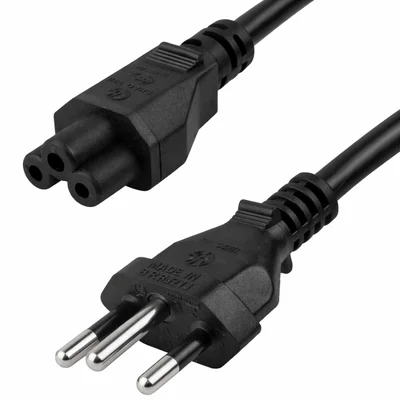 Cabo De Força Fonte Notebook Dell Tripolar 3 Pinos Reforçado Cor Preto