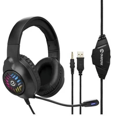 Fone Gamer Com Fio Fn636 RGB Som Imersivo Microfone Flexível Compatível Ps4 Ps5 XBOX PC Notebook
