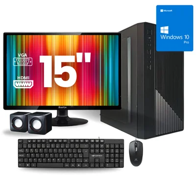 Computador Completo Intel i3 4º Geração 8GB SSD 240GB Monitor 15 W10