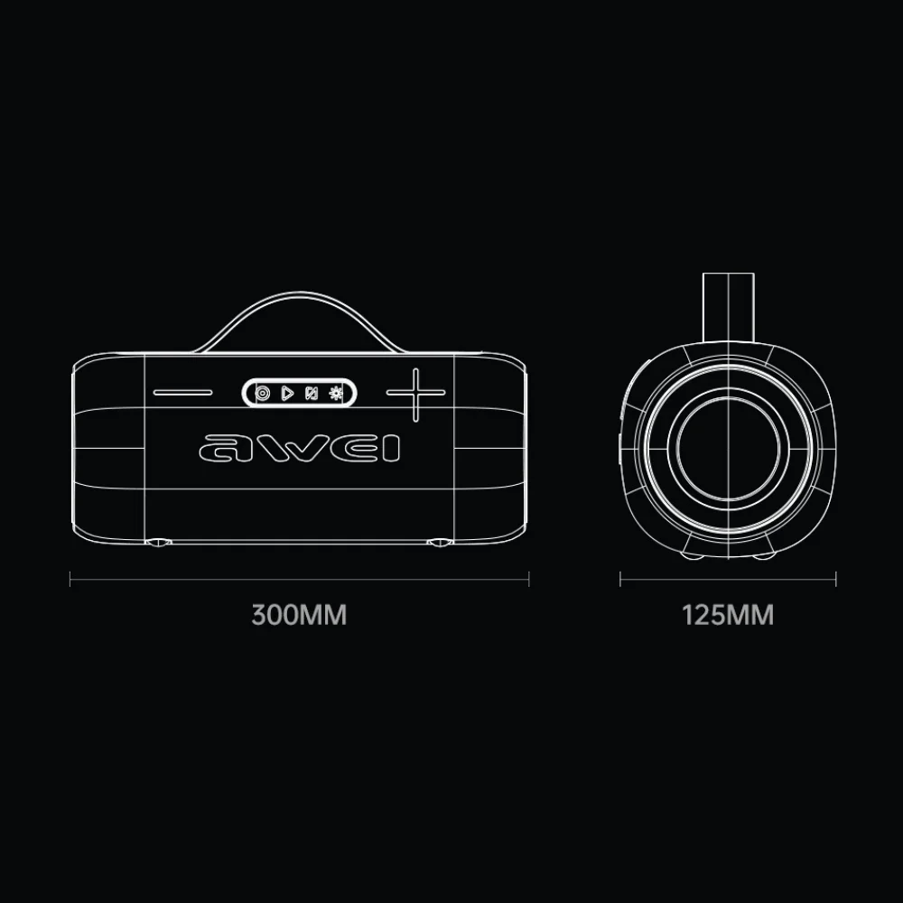 Imagem 2 de 2 do produto Caixa De Som Bluetooth Awei Ka10 60w Com Bateria De Longa Duração Resistência À Água Ipx5 E Bluetooth 5.3  Portátil