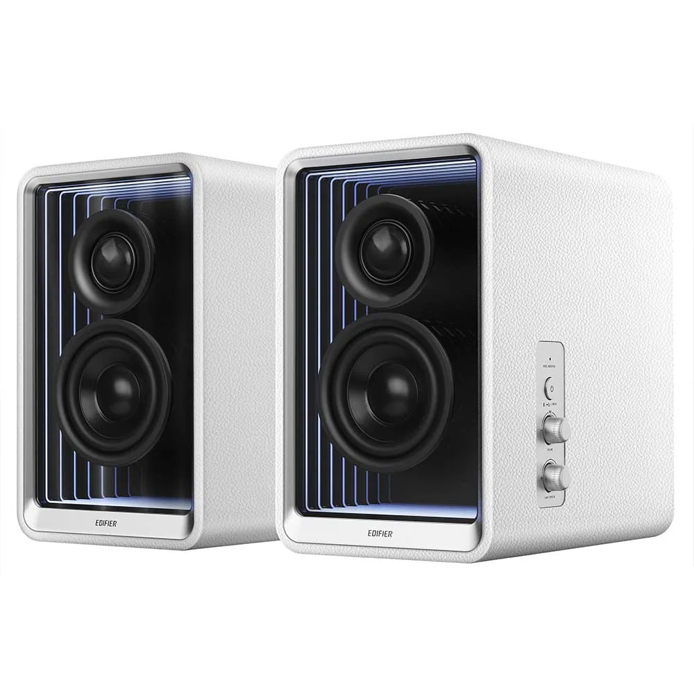 Imagem 1 de 5 do produto Caixa de som Bluetooth, 70W RMS, Design Minimalista, Painel 3D frontal, Hi-Res, Bivolt - QR65 EDIFIER Branca