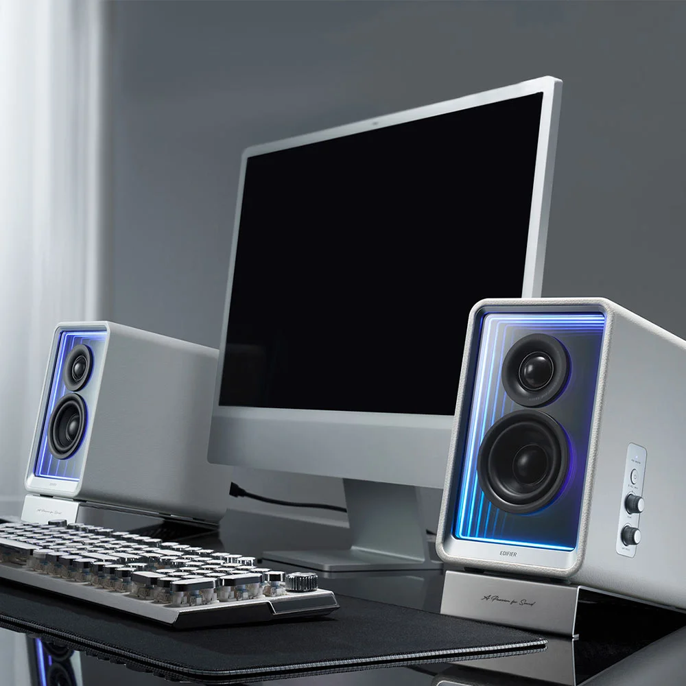 Imagem 5 de 5 do produto Caixa de som Bluetooth, 70W RMS, Design Minimalista, Painel 3D frontal, Hi-Res, Bivolt - QR65 EDIFIER Branca