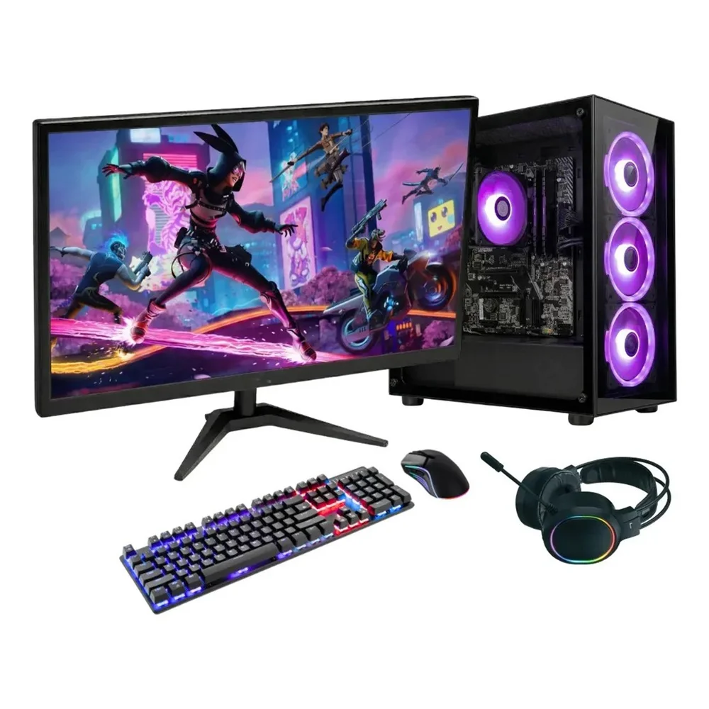 PC Gamer Completo Bluepc Force, Amd Ryzen 5, Radeon Rx, 16gb Ddr4, SSD 256gb, Fonte 500w, Monitor LED 20" - Pgbp-for107