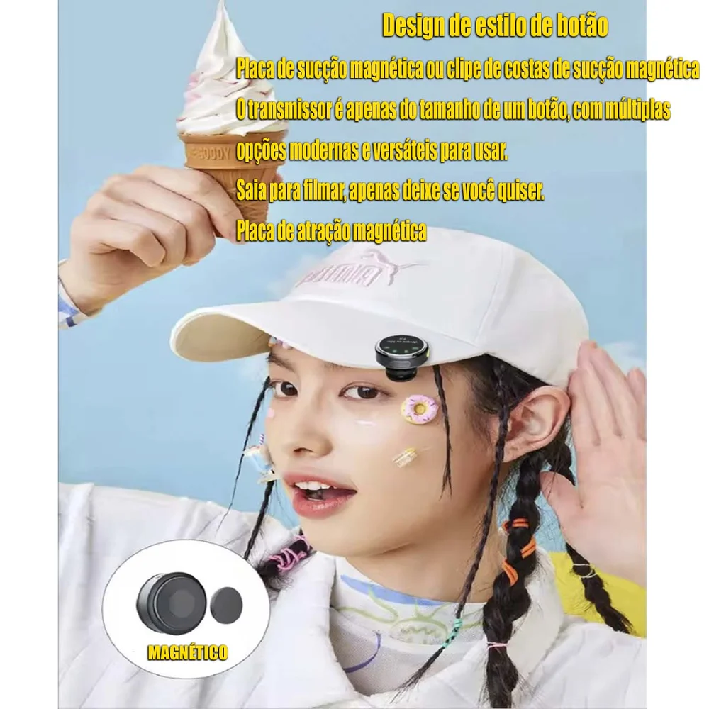 Imagem 3 de 5 do produto Microfone De Lapela Duplo Imã Anti-ruído Para Iphone 7 Ao 14