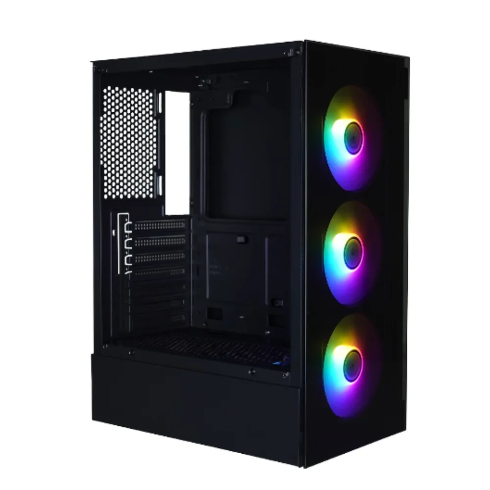Imagem 4 de 5 do produto Gabinete Atx Bpc Gamer RGB Black Com Lateral De Vidro 3 Fans
