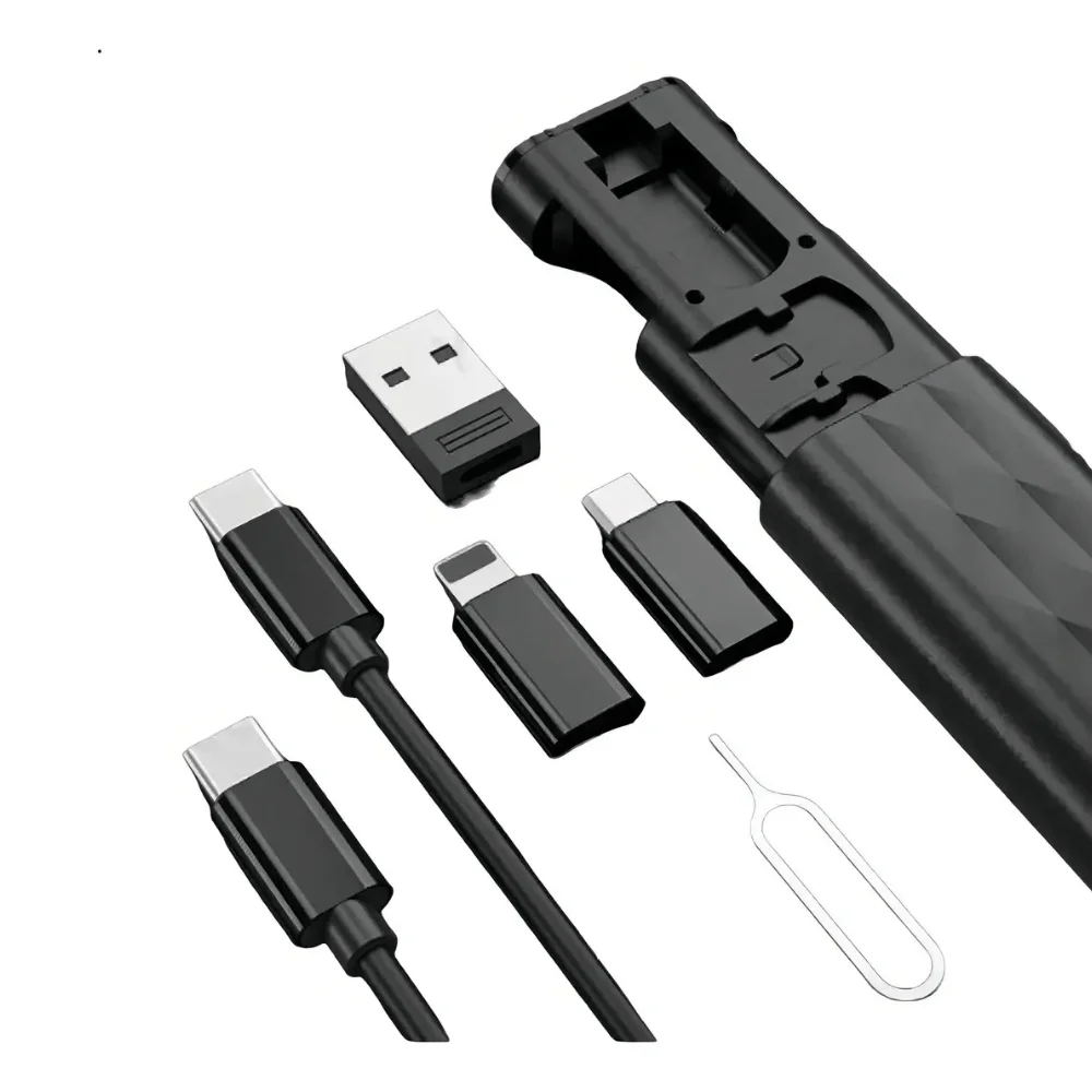 Imagem 2 de 5 do produto Kit Multi Adaptadores Otg Cabo Usb C Para Lightning Branco