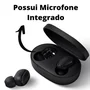 Fone Ouvido Bluetooth Sem Fio Preto Pro Para Celular Corrida
