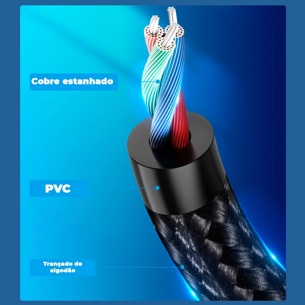 Imagem 3 de 5 do produto Cabo P2 Estereo Para Rca Blindado Audio Mesa Som 3m Vention