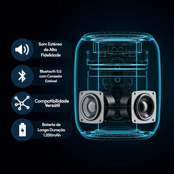 Imagem 2 de 2 do produto Caixa Bluetooth Awei Y526 6w Tws Ipx5 E Portátil