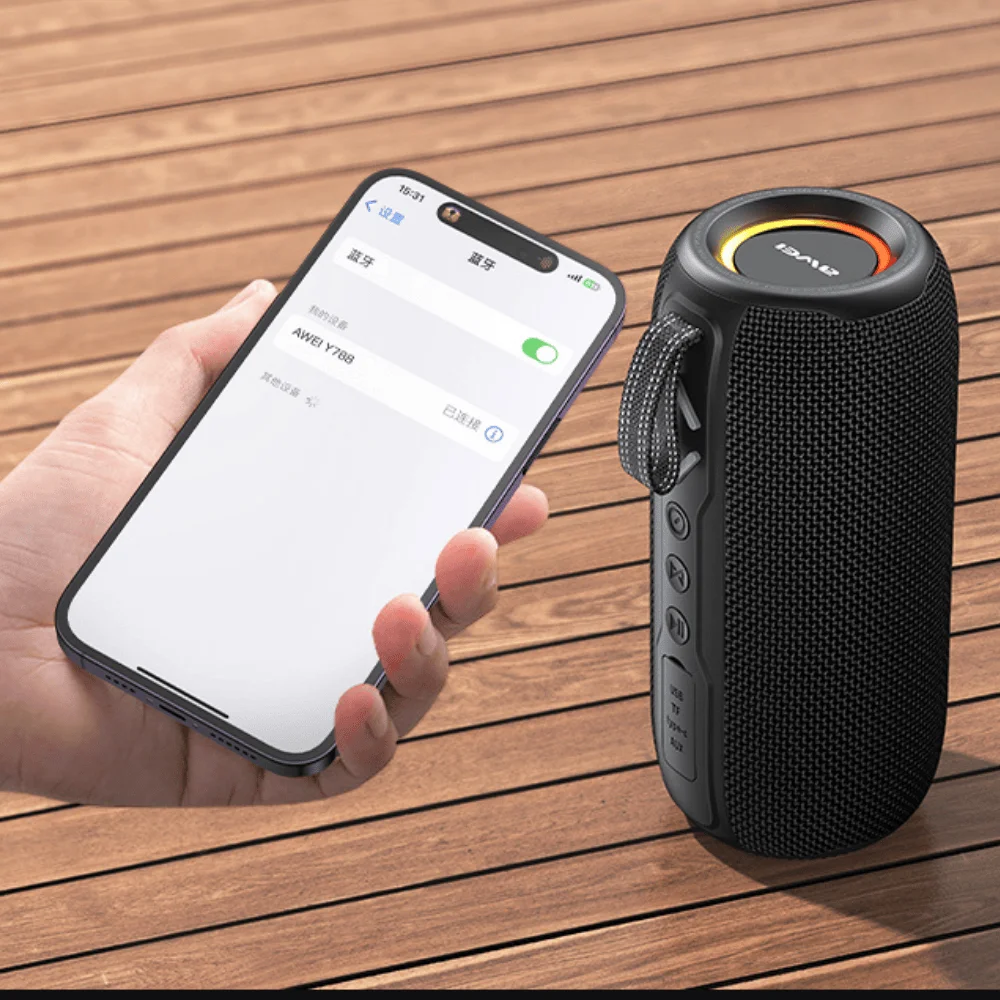 Caixa De Som Awei Y788 Bluetooth 5.1 20w Portátil E Bateria Longa