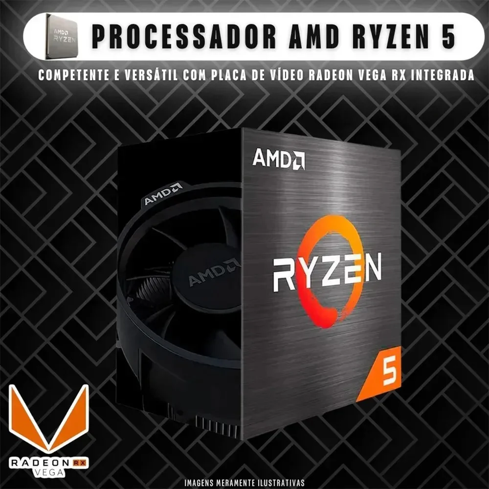 PC Gamer Completo Bluepc Force, Amd Ryzen 5, Radeon Rx, 32gb Ddr4, SSD 512gb, Fonte 500w, Monitor LED 20" - Pgbp-for128 - view 2