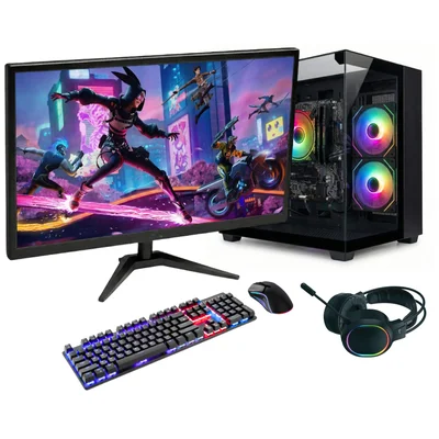 PC Gamer Completo Bluepc Force, Amd Ryzen 5, Radeon Rx, 8GB Ddr4, SSD 256gb, Fonte 500w, Monitor LED 20" - Pgbp-for124