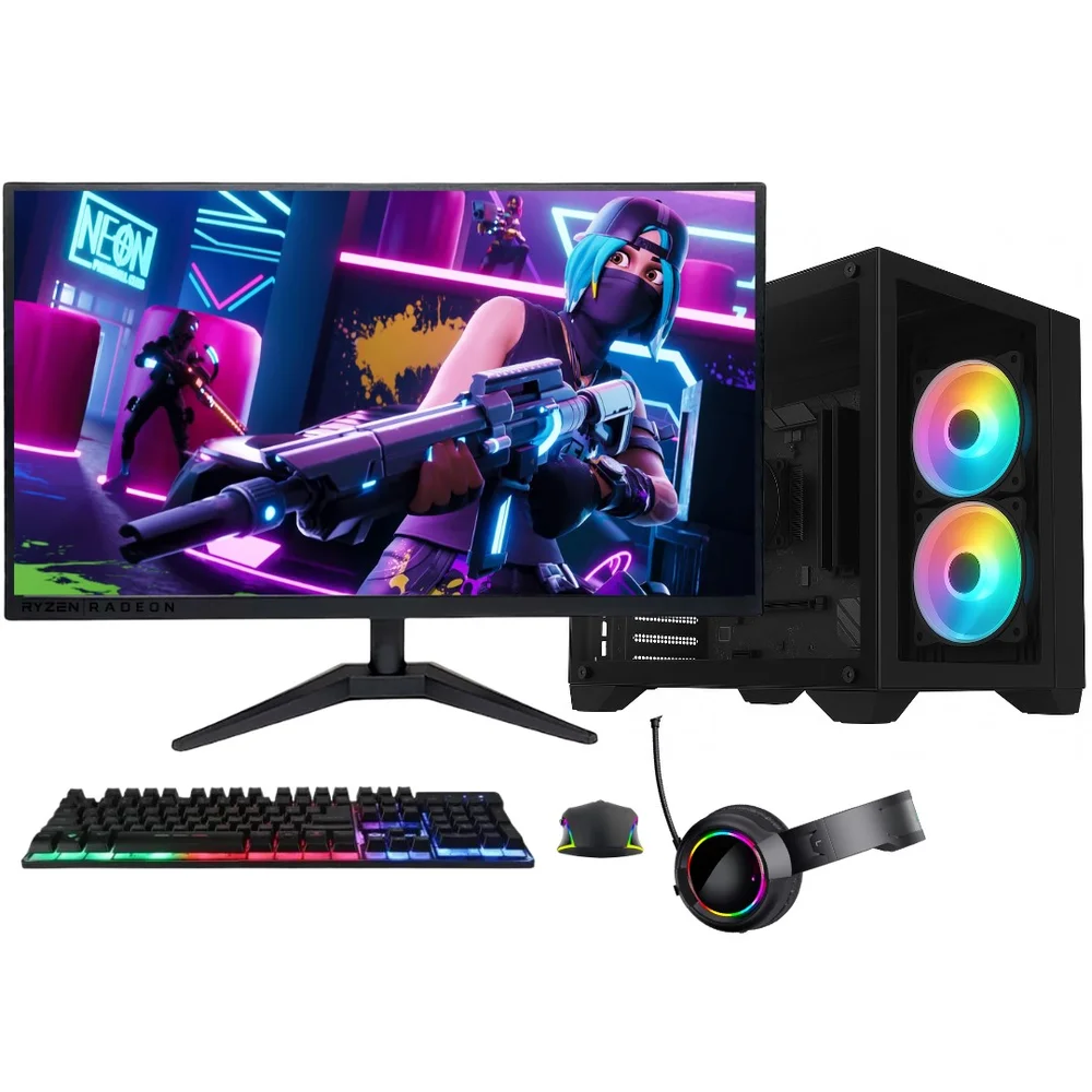 PC Gamer Completo Bluepc Force, Amd Ryzen 5, Radeon Rx, 8GB Ddr4, SSD 256gb, Fonte 500w, Monitor LED 20" - Pgbp-for124 PC Gamer Completo Bluepc Force, Amd Ryzen 5, Radeon Rx, 8GB Ddr4, SSD 256gb, Fonte 500w, Monitor LED 20" - Pgbp-for124