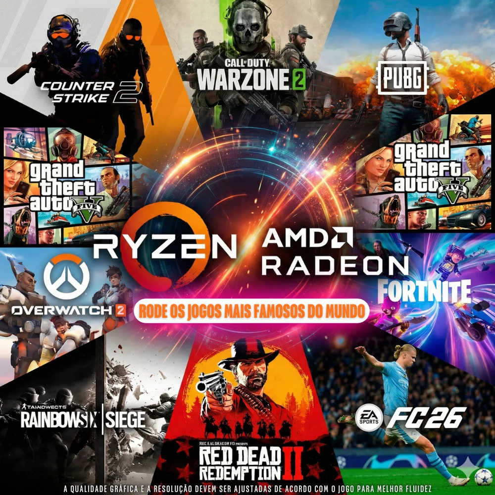 PC Gamer Bluepc Force, Amd Ryzen 5, Radeon Rx, 16gb Ddr4, SSD 256gb, Fonte 500w - Pgbp-for119 - view 4