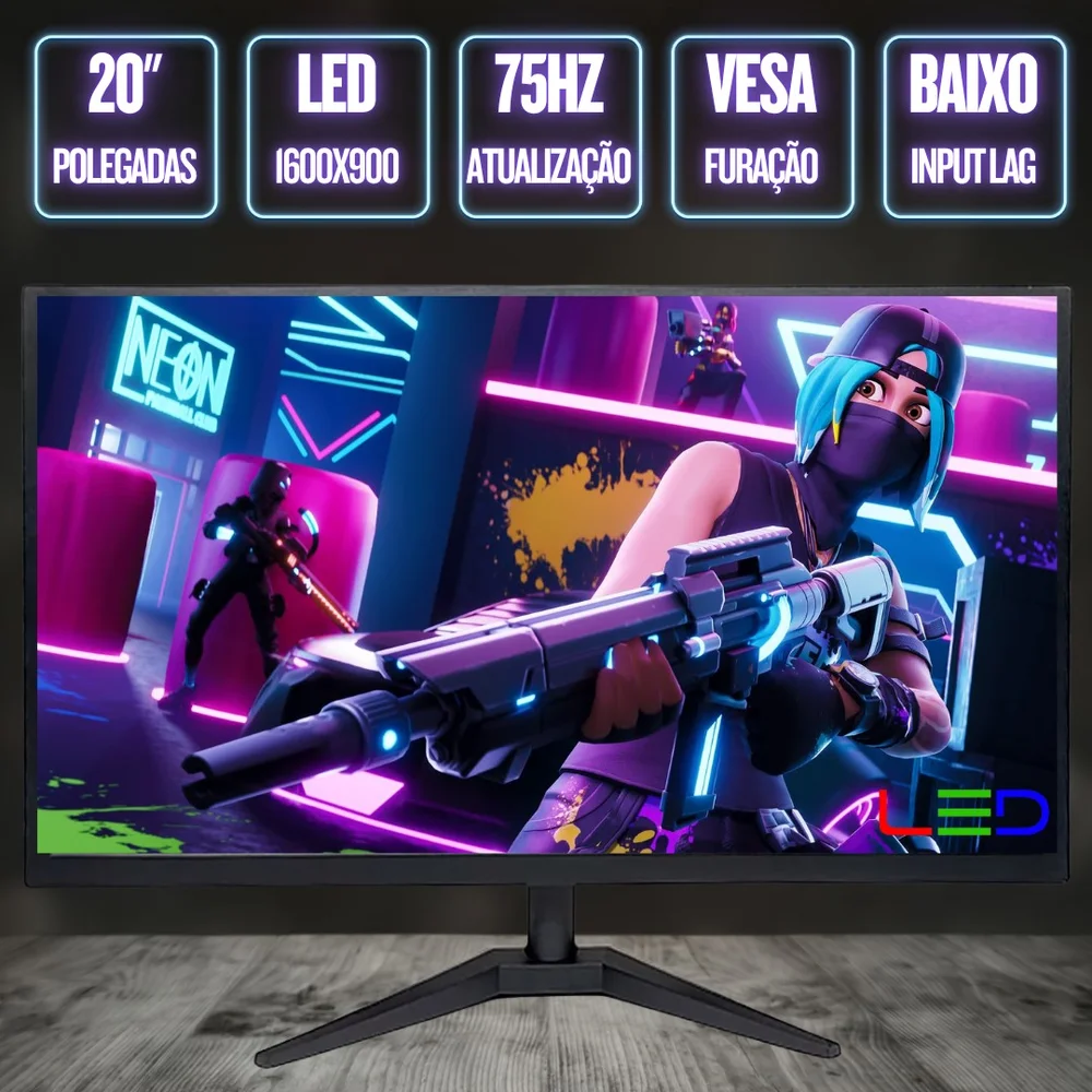 PC Gamer Completo Bluepc Force, Amd Ryzen 5, Radeon Rx, 8GB Ddr4, SSD 256gb, Fonte 500w, Monitor LED 20" - Pgbp-for142 PC Gamer Completo Bluepc Force, Amd Ryzen 5, Radeon Rx, 8GB Ddr4, SSD 256gb, Fonte 500w, Monitor LED 20" - Pgbp-for142