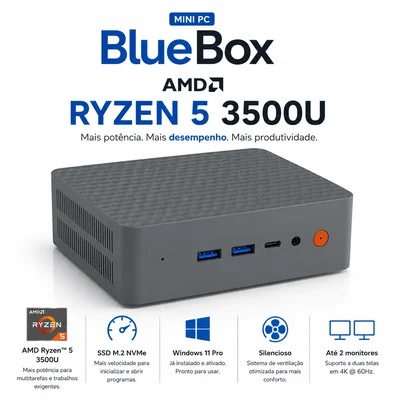 Minipc Bluebox (nuc) Ryzen 5 3500 16gb M.2 256gb Wifi Win11