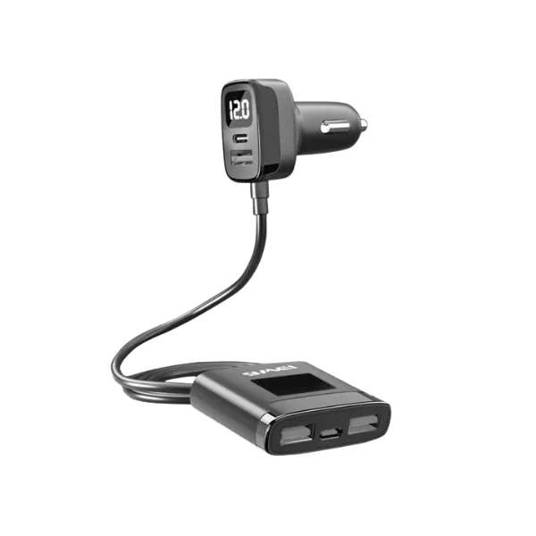 Imagem 1 de 3 do produto Carregador Veicular Awei C-853 | Usb-a + Tipo-c, Carregamento Rápido E Cabo 1,5m