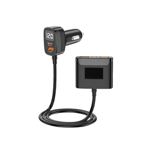 Imagem 2 de 3 do produto Carregador Veicular Awei C-853 | Usb-a + Tipo-c, Carregamento Rápido E Cabo 1,5m