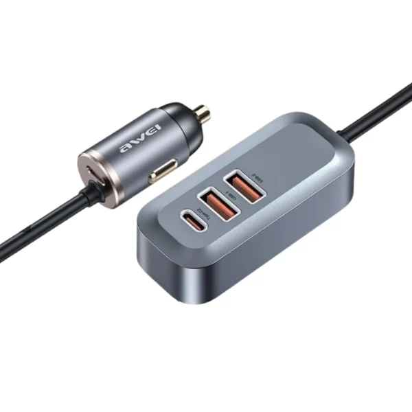 Carregador Carro Awei C-835 100w Carregamento Rápido Para Notebook E Celular