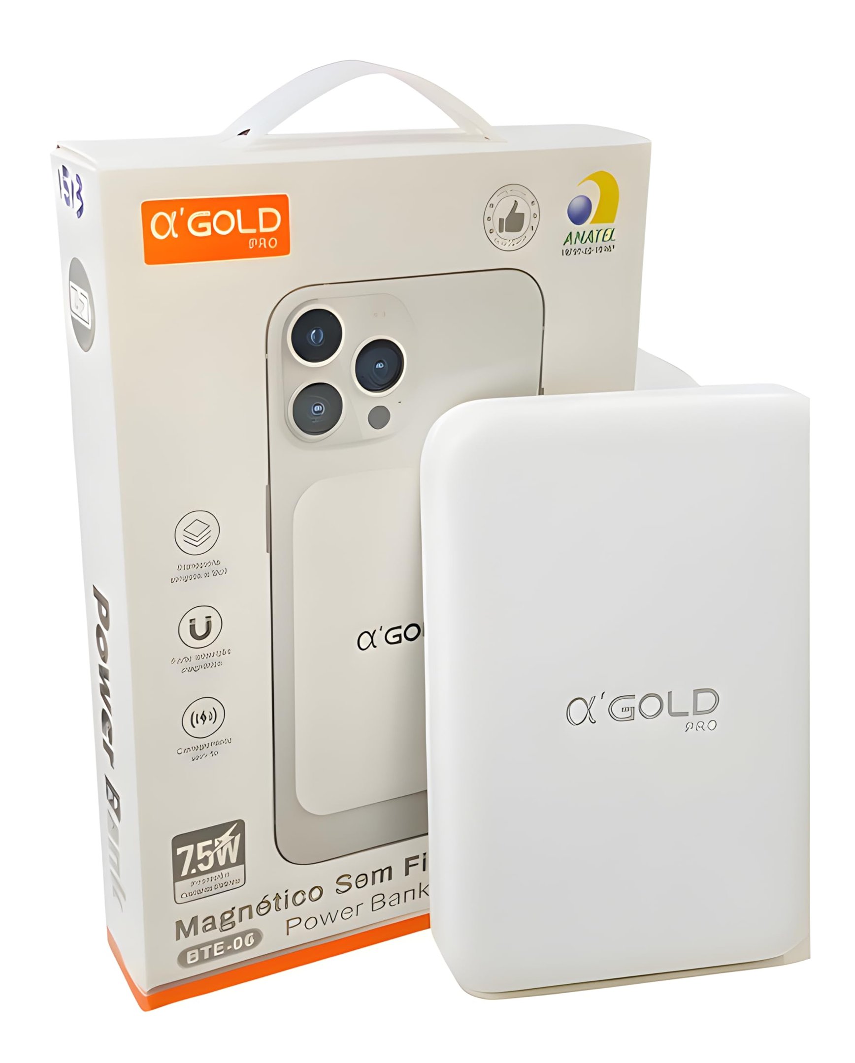 Carregador Portátil Magnético Por Indução 10.000mah – Power Bank Premium Com Carregamento Rápido, Sem Fio, Compatível Co