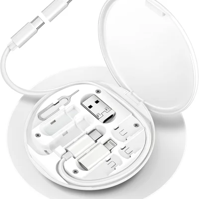Kit Multi Adptador Cabo Usb C Otg Usb Para Lightning Branco