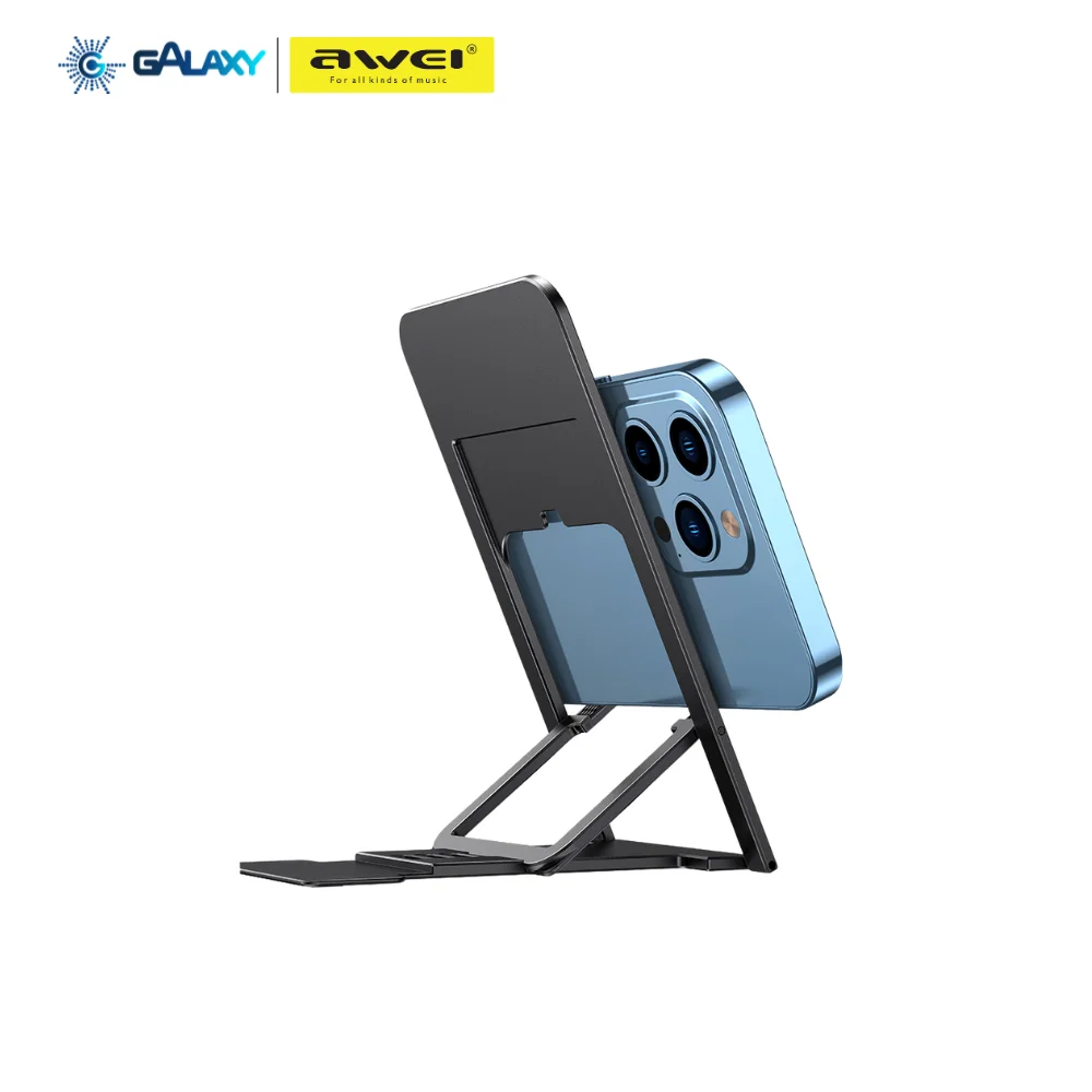 Imagem 2 de 3 do produto Suporte De Mesa Awei X28  Dobrável Ultracompacto E Resistente