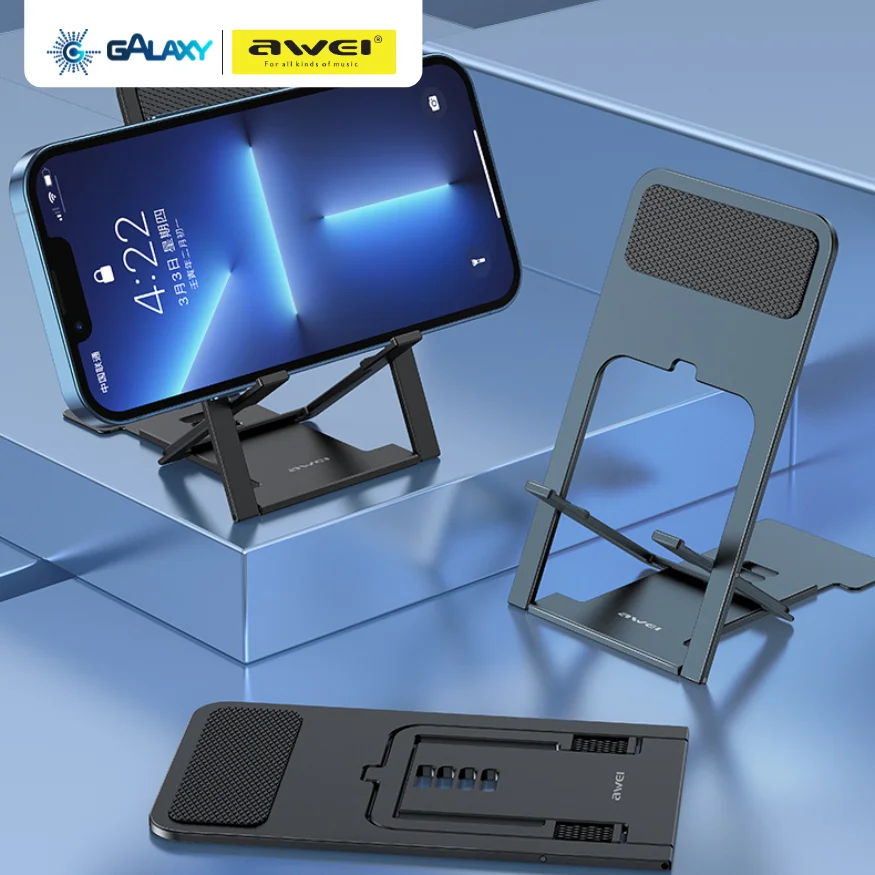 Imagem 3 de 3 do produto Suporte De Mesa Awei X28  Dobrável Ultracompacto E Resistente