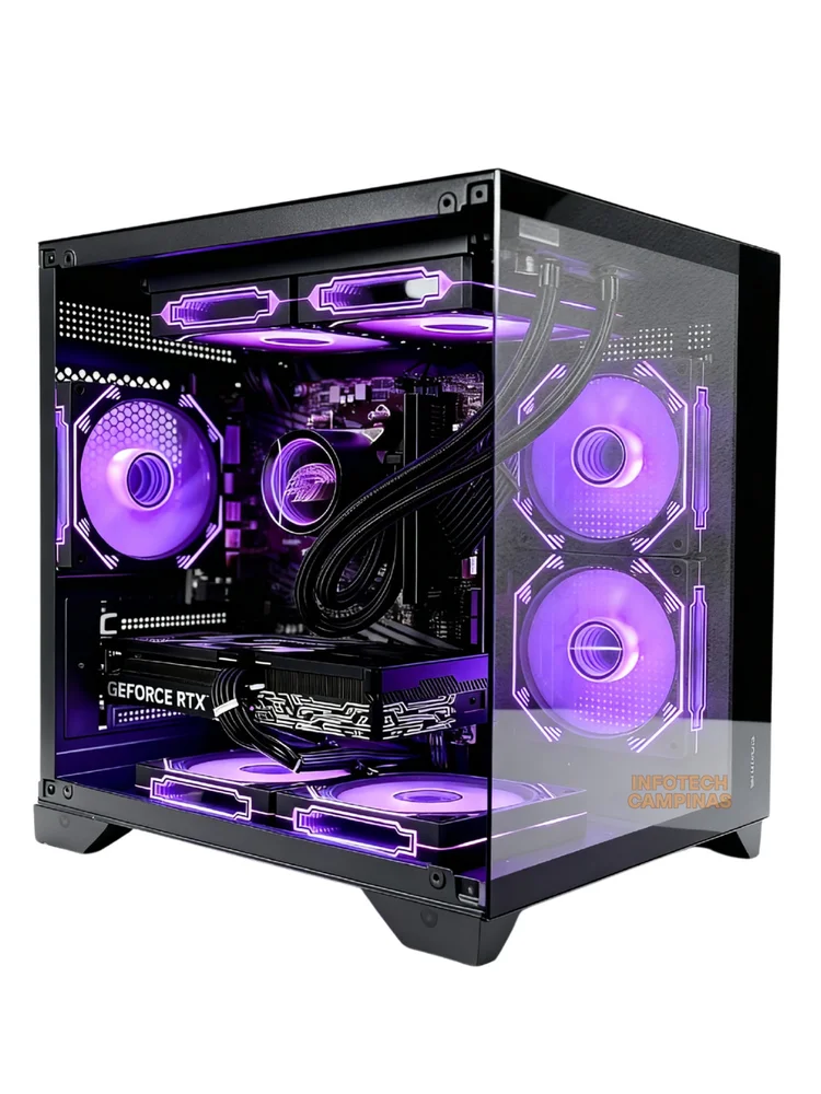 PC Gamer Aquário Preto Ryzen 7 5700x | RTX 5060 Ti 8GB | 32gb Ram | SSD 1TB Nvme | Fonte 600w 80 Plus | Design Premium - view 4