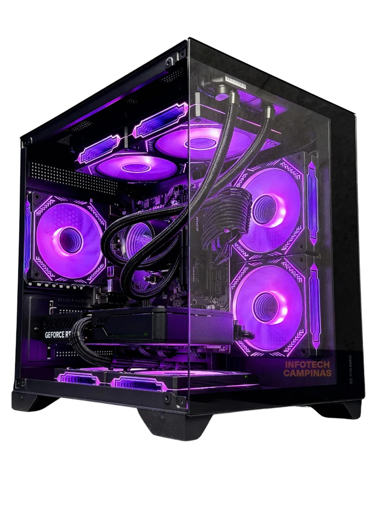PC Gamer Aquario Ryzen 7 5800x3d | RTX 5060 Ti 8GB | 32gb Ddr4 | SSD Nvme 1TB | Fonte 750w | Wifi | Full Black Edition - view 3