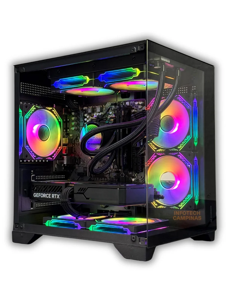 PC Gamer Aquario Ryzen 7 5800x3d | RTX 5060 Ti 8GB | 32gb Ddr4 | SSD Nvme 1TB | Fonte 750w | Wifi | Full Black Edition - view 4