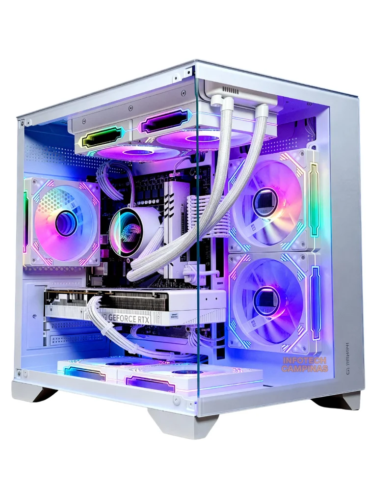 PC Gamer Premium Full White | Ryzen 7 5800x | RTX 5060 Ti 16gb | 32gb Ddr4 | SSD Nvme 1TB | Fonte 750w | Alto Desempenho - view 3