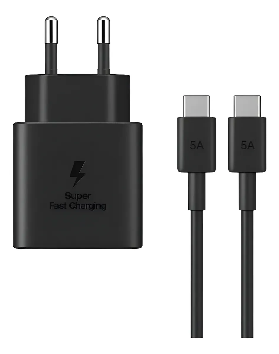 Carregador Turbo 120w Carregamento Rapido Turbo Usb-c Preto Samsung