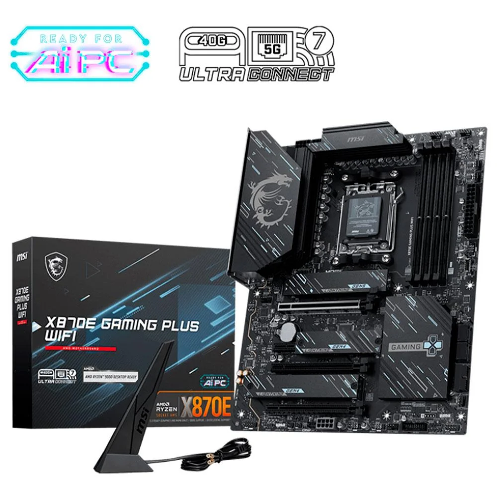 Imagem 2 de 5 do produto Placa Mãe Msi X870e Gaming Plus Wifi Am5 4xDDR5 Chipset Amd X870e Atx