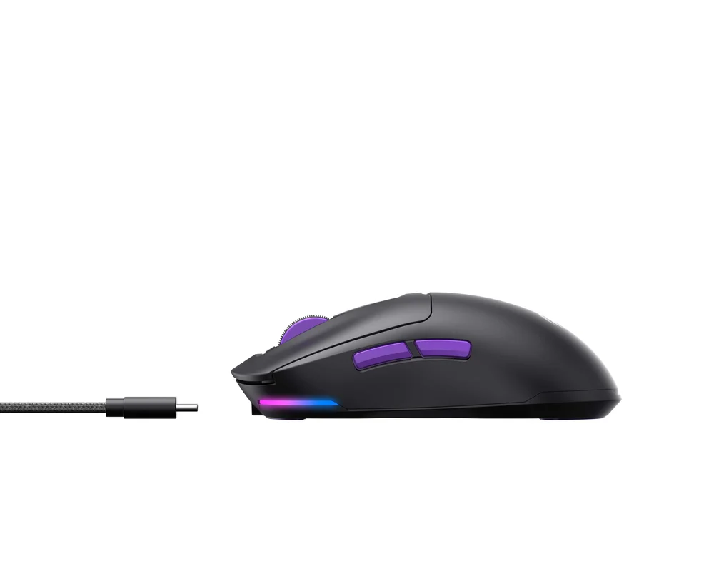 Imagem 2 de 5 do produto Mouse Para Computador Preto E Roxo- Conexao Usb / Usb-c Ms969wb X V K S Gaming Mouse Havit