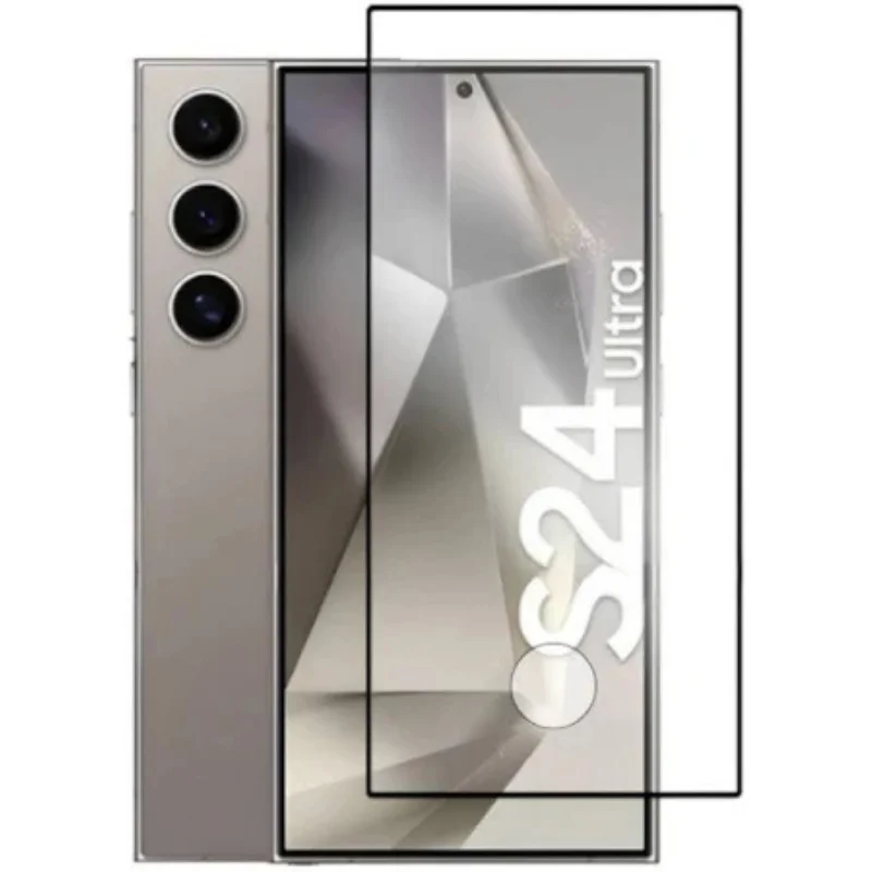 Imagem 2 de 5 do produto Película De Vidro 3d Compatível Para Smartphone Samsung Galaxy S24 Ultra Com Furo Para Digital