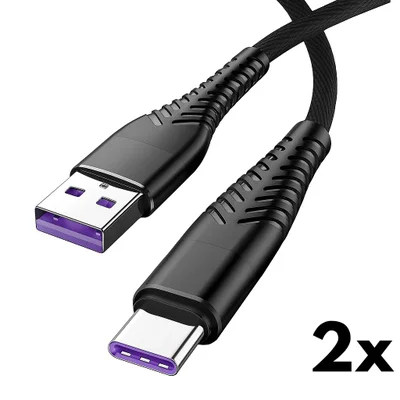 2 Cabos Carregador Usb-c Reforçado 2 Metros