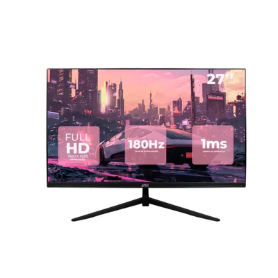 Monitor Gamer 27 " Full Hd 180hz 1ms Freesync G-sync HDMI Dp, Bivolt, Novo