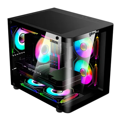 Gabinete Clanm Night Rodan Micro-ATX Mini Tower Preto