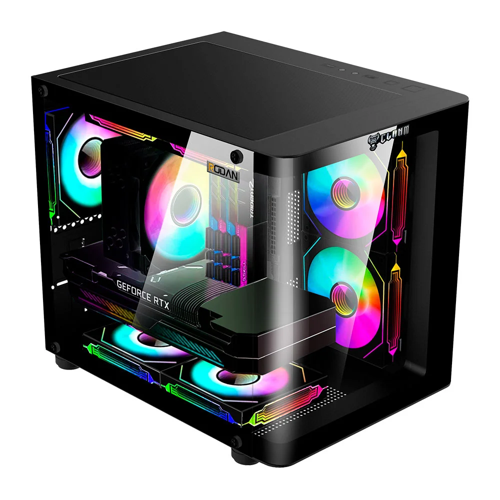 Gabinete Clanm Night Rodan Micro-ATX Mini Tower Preto