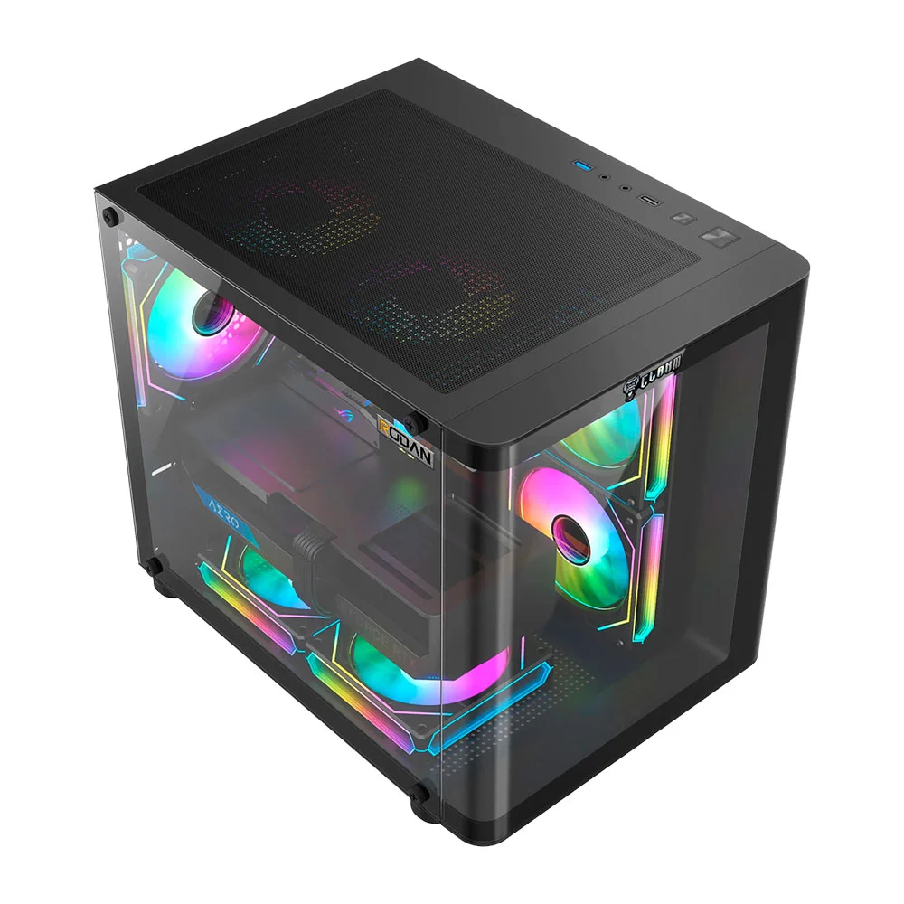 Imagem 3 de 4 do produto Gabinete Clanm Night Rodan Micro-ATX Mini Tower Preto